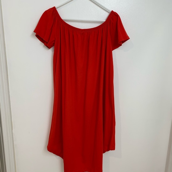 Red off shoulders high low ASOS dress - Picture 1 of 4